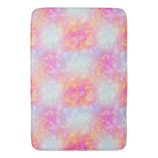 Abstrakte Aquarellbilder in Rosa und Orange Badematte (Vorderseite Vertikal)