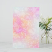 Abstrakte Aquarellbilder in Rosa und Orange Briefpapier (Stehend Vorderseite)