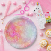 Abstrakte Aquarellbilder in Rosa und Orange Pappteller (Party)