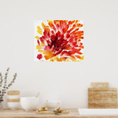 Abstrakte Aquarellbilder mit Blumen 5 Poster (Küche)