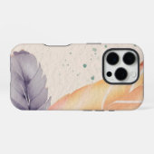 Abstrakte Aquarellbilder mit Flora und Fauna iPhone Hülle (Rückseite (Horizontal))