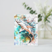 Abstrakte Aquarellbilder Postkarte (Stehend Vorderseite)