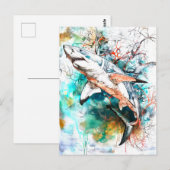 Abstrakte Aquarellbilder Postkarte (Vorne/Hinten)