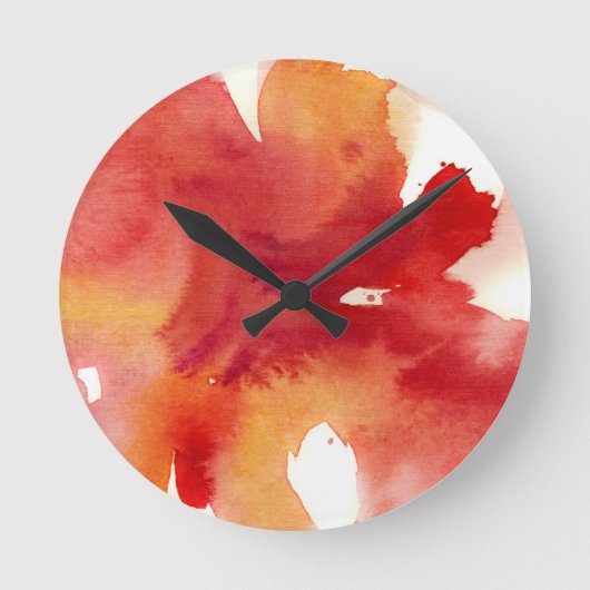 Abstrakte Aquarellbilder Runde Wanduhr (Vorderseite)