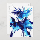 Abstrakte Aquarellblau Postkarte (Vorne/Hinten)