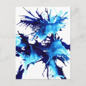 Abstrakte Aquarellblau Postkarte (Vorderseite)