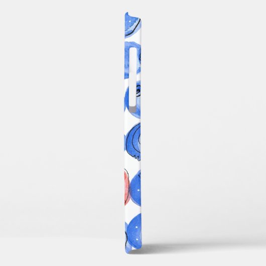 Abstrakte Aquarellblau-Punkte Case-Mate iPhone Hülle (Rückseite / Links)
