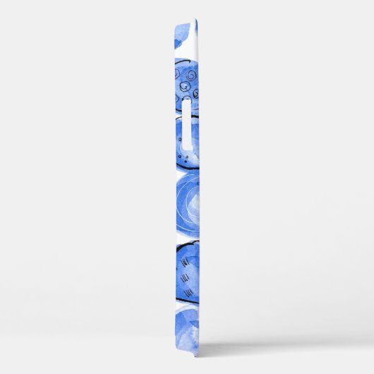 Abstrakte Aquarellblau-Punkte Case-Mate iPhone Hülle (Rückseite / Rechts)