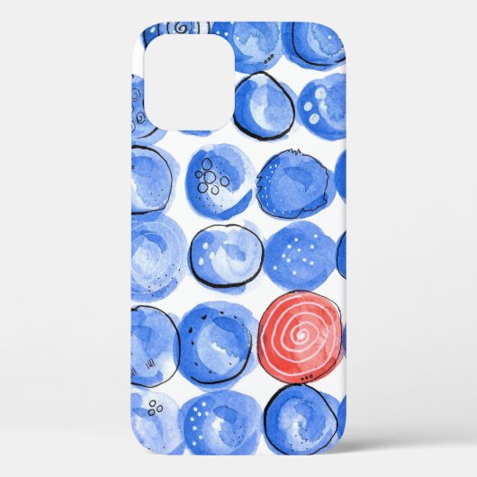 Abstrakte Aquarellblau-Punkte Case-Mate iPhone Hülle (Rückseite)