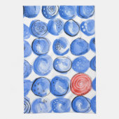 Abstrakte Aquarellblau-Punkte Geschirrtuch (Vertikal)