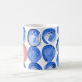 Abstrakte Aquarellblau-Punkte Kaffeetasse (Mittel)