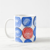 Abstrakte Aquarellblau-Punkte Kaffeetasse (Links)