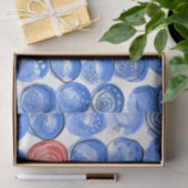 Abstrakte Aquarellblau-Punkte Seidenpapier (Geschenk)