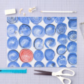 Abstrakte Aquarellblau-Punkte Seidenpapier (Handwerk)