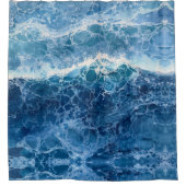 Abstrakte Aquarellblaue See  Duschvorhang (Vorderseite)