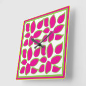 Abstrakte Aquarellblume Quadratische Wanduhr (Winkel)