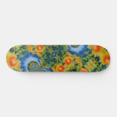 Abstrakte Aquarellblütenretro Skateboard (Horizontal)