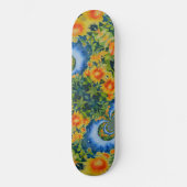 Abstrakte Aquarellblütenretro Skateboard (Vorderseite)
