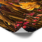 Abstrakte Aquarelldarstellung der Vollmonddecke Poster (Ecke)