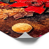 Abstrakte Aquarelldarstellung Vollmond Poster (Ecke)