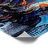 Abstrakte Aquarelldarstellung Vollmond Poster (Ecke)