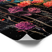 Abstrakte Aquarelldarstellung Vollmond Poster (Ecke)