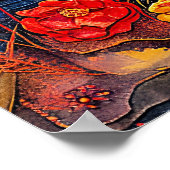 Abstrakte Aquarelldarstellung Vollmond Poster (Ecke)