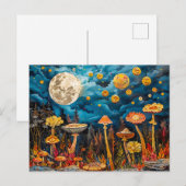 Abstrakte Aquarelldarstellung Vollmond Postkarte (Vorne/Hinten)