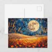 Abstrakte Aquarelldarstellung Vollmond Postkarte (Vorne/Hinten)