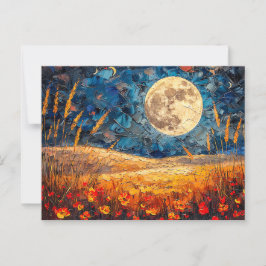 Abstrakte Aquarelldarstellung Vollmond Postkarte