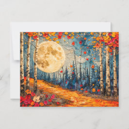 Abstrakte Aquarelldarstellung Vollmond Postkarte