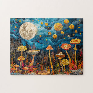 Abstrakte Aquarelldarstellung Vollmond Puzzle