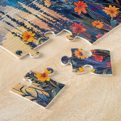 Abstrakte Aquarelldarstellung Vollmond Puzzle (Seite)