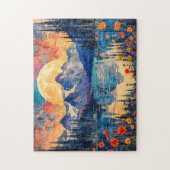 Abstrakte Aquarelldarstellung Vollmond Puzzle (Vertikal)