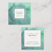 Abstrakte Aquarelle und Goldschmiedekunst Quadratische Visitenkarte (Vorne/Hinten)