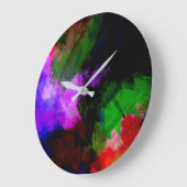 Abstrakte Aquarellfarbe 2 Große Wanduhr (Winkel)