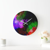 Abstrakte Aquarellfarbe 2 Große Wanduhr (Zuhause)