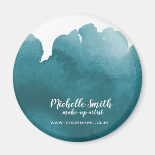 Abstrakte Aquarellfarbe aquamariner Pinselstrich Magnet