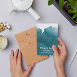 Abstrakte Aquarellfarbe aquamariner Pinselstrich Postkarte