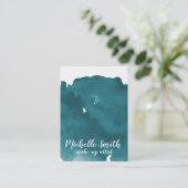 Abstrakte Aquarellfarbe aquamariner Pinselstrich Visitenkarte (Stehend Vorderseite)