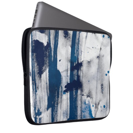 Abstrakte Aquarellfarbe auf Papier. Farbige Kunstt Laptopschutzhülle (Vorne Rechts)