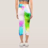 Abstrakte Aquarellfarbe Capri Leggings (Rückseite)