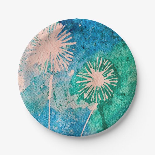 Abstrakte Aquarellfarbe des Kronleuchters Pappteller (Vorderseite)