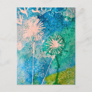Abstrakte Aquarellfarbe des Kronleuchters Postkarte