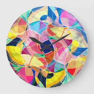 Abstrakte Aquarellfarbe, fantastischer Hintergrund Große Wanduhr