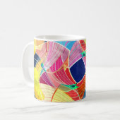 Abstrakte Aquarellfarbe, fantastischer Hintergrund Kaffeetasse (Vorderseite Links)