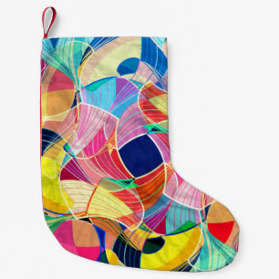 Abstrakte Aquarellfarbe, fantastischer Hintergrund Kleiner Weihnachtsstrumpf