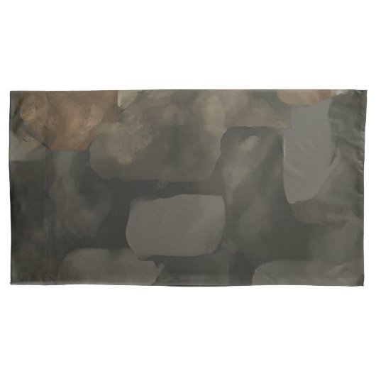 Abstrakte Aquarellfarbe Farbe Dunkelgrau braun Kissenbezug (Vorderseite-Links)