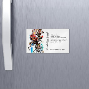 Abstrakte Aquarellfarbe farbige Frauenschminke Magnetische Visitenkarte