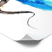 Abstrakte Aquarellfarbe farbige Frauenschminke Poster (Ecke)